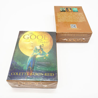 A box with a Good Tarot English Tarot book and a deck of cards by Maramalive™.
