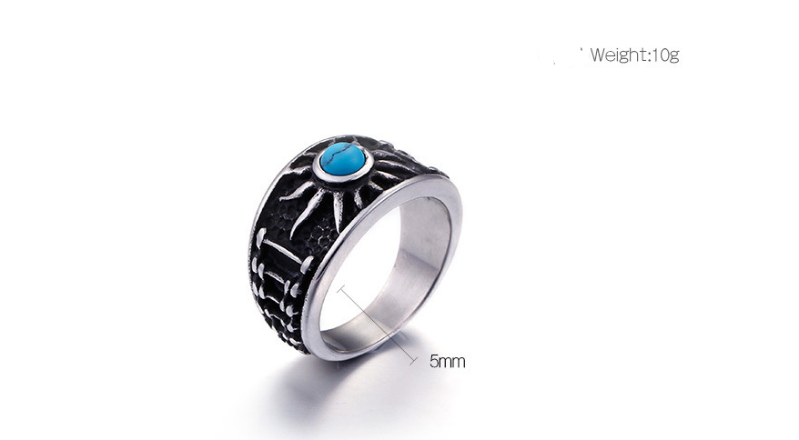 A Gothic Turquoise Ring with a turquoise stone from Maramalive™.
