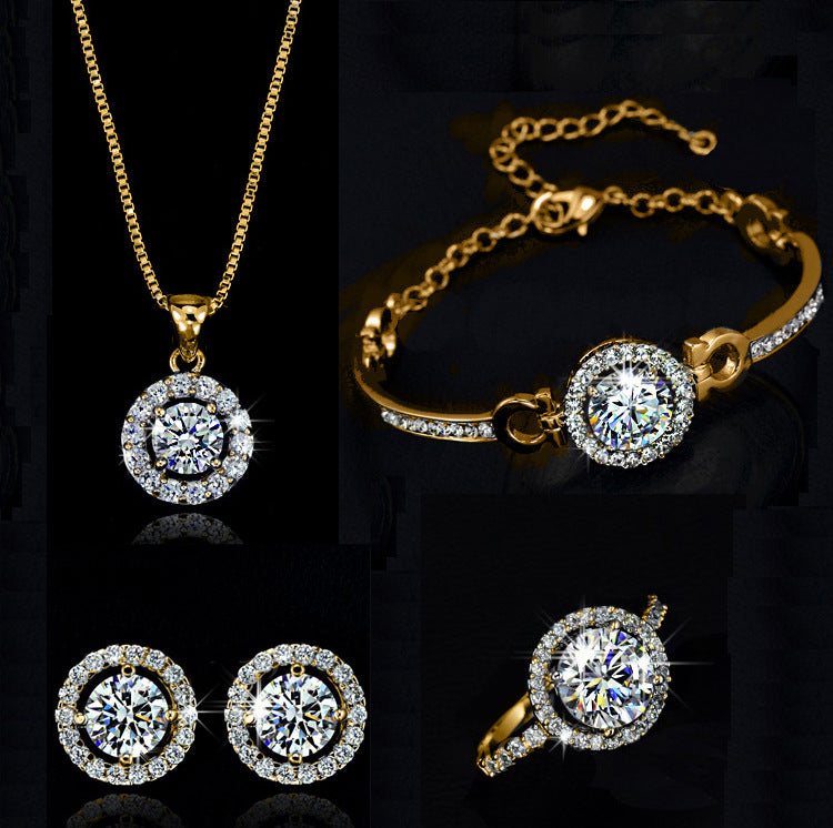A Maramalive™ jewelry set including a necklace, earrings and ring.