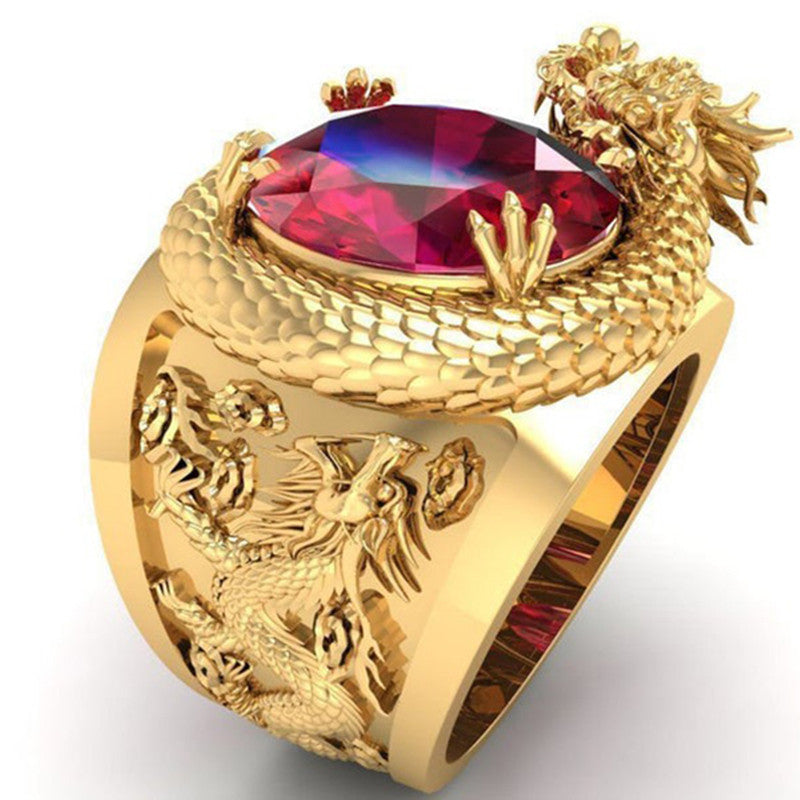 A European Dragon Ring with a ruby stone by Maramalive™.