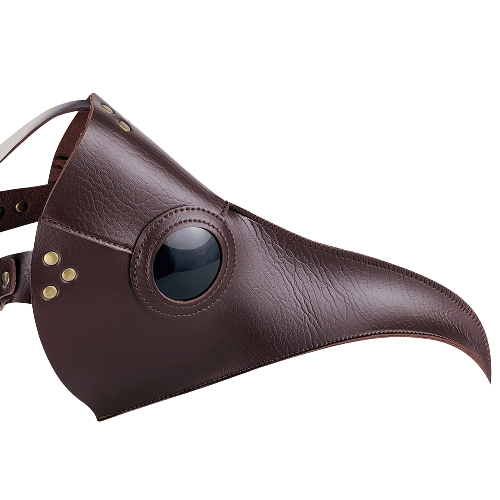 A man wearing a brown Steampunk Plague Mask by Maramalive™.