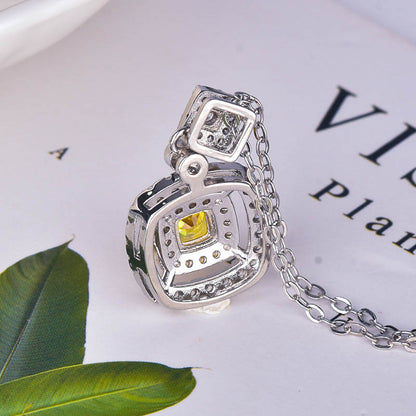 Simulation Diamond Yellow Diamond Ring Ladies