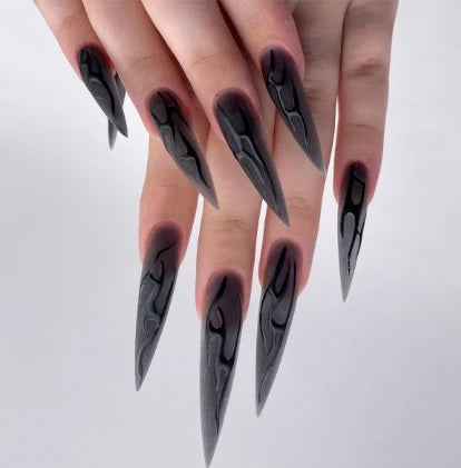 24pcs Halloween 3D False Nails - Mysterious Gothic Fidelity Nail Art