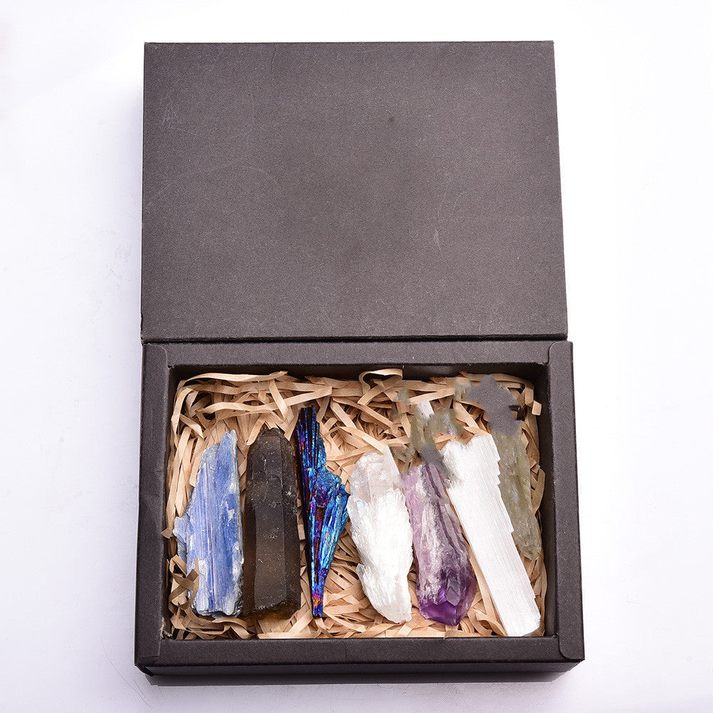 A Natural Crystal Rough Single Gem Gift Box in a black box by Maramalive™.