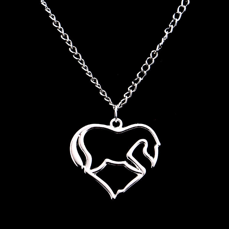 A Maramalive™ fashionable peach heart horse necklace.