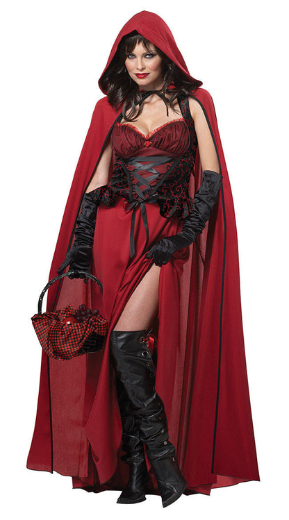 Two women in Maramalive™ Halloween Costumes for Women - Little Red Riding hood costumes.
