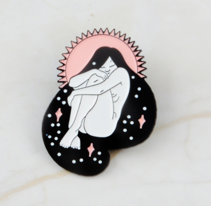 Quiet Sleeping Girl Feminist Enamel Pin Brooches Badges Hard Enamel Pins Women Hat Bag Backpack Jewelry Accessories Fine Gifts