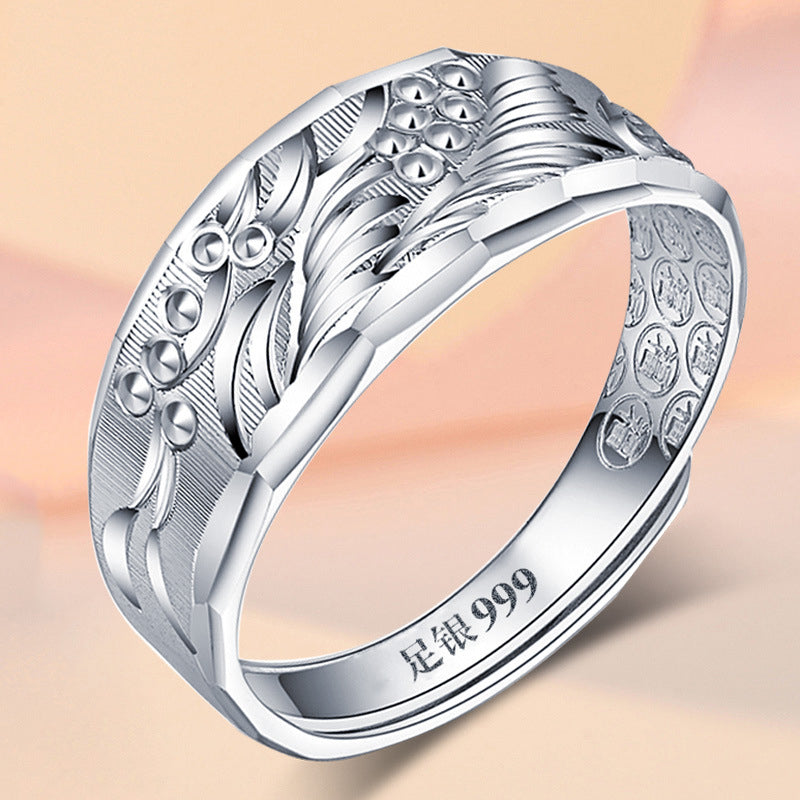 A Maramalive™ Intricate Dragon Ring for Men - Incredible Detail with flowers and leaves on it.