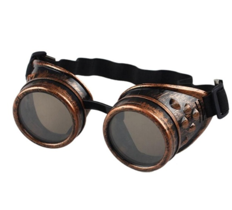 A pair of Maramalive™ Welding Cyber Punk Vintage Sunglasses Retro Gothic Steampunk Goggles Glasses Men Sun Glasses Plastic Cosplay Eyewear on a white background.