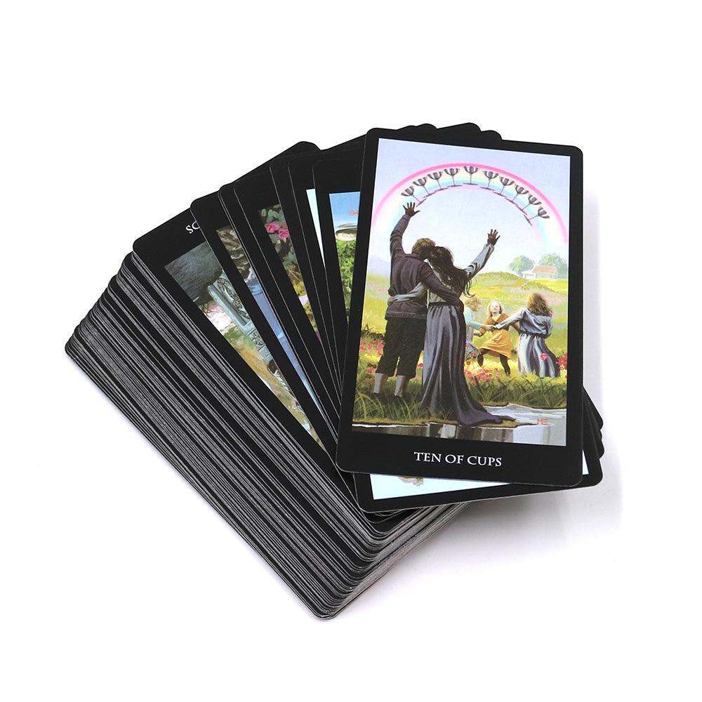 A stack of Maramalive™ Witch tarot fortune-telling cards on a white background.