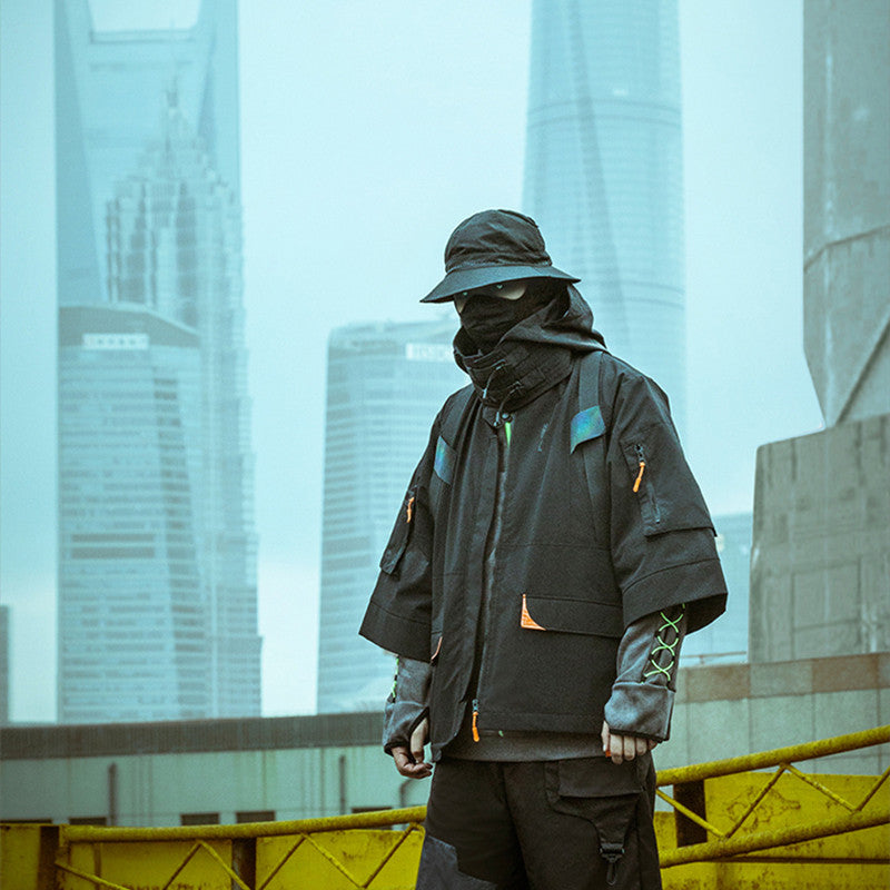Punk Hooded Hoodie Urban Functional Robe Jacket