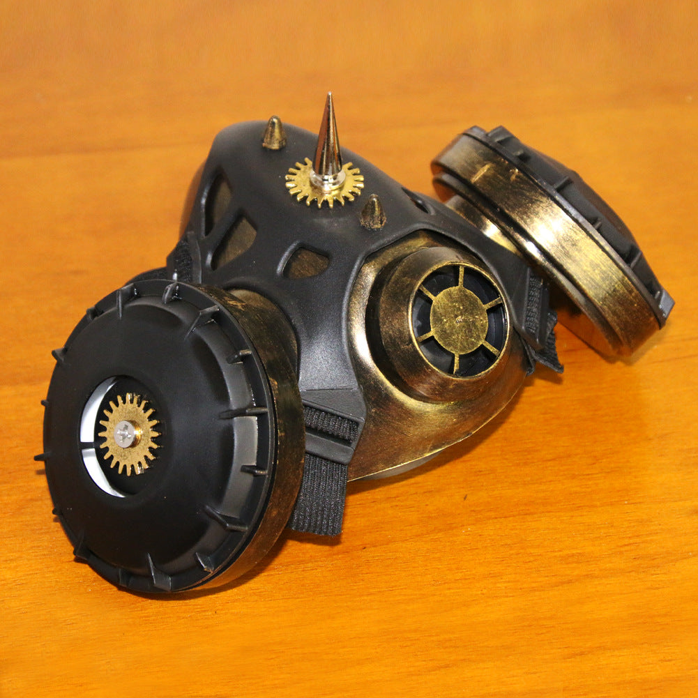 A Steampunk Cosplay props gas mask on a skull by Maramalive™.