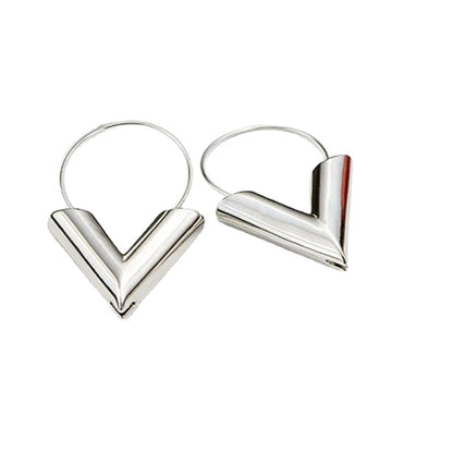 A pair of Minimalist Triangle Earrings from Maramalive™ on a white background.
