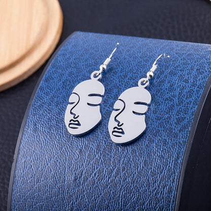 A collection of Minimalist Geometric Face Earrings designs by Maramalive™.