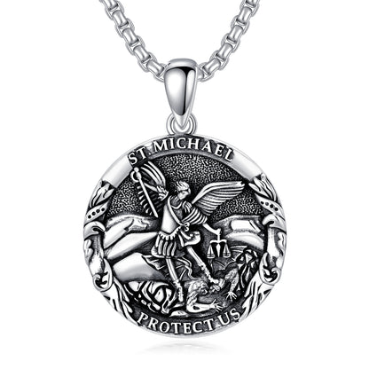 Saint Michael Medal Pendant Necklace The Archangel Catholic Medallions Amulet