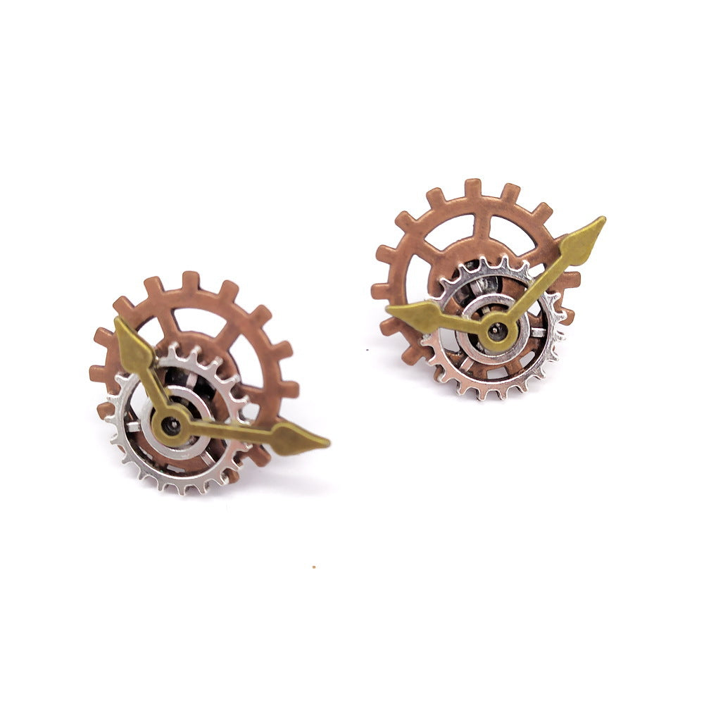 Maramalive™ Steampunk Industrial Gear Stud Earrings.