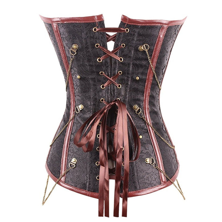 Rebel in Brown Gothic Corset Court - Maramalive™ Corset Fashion with punk vibes.