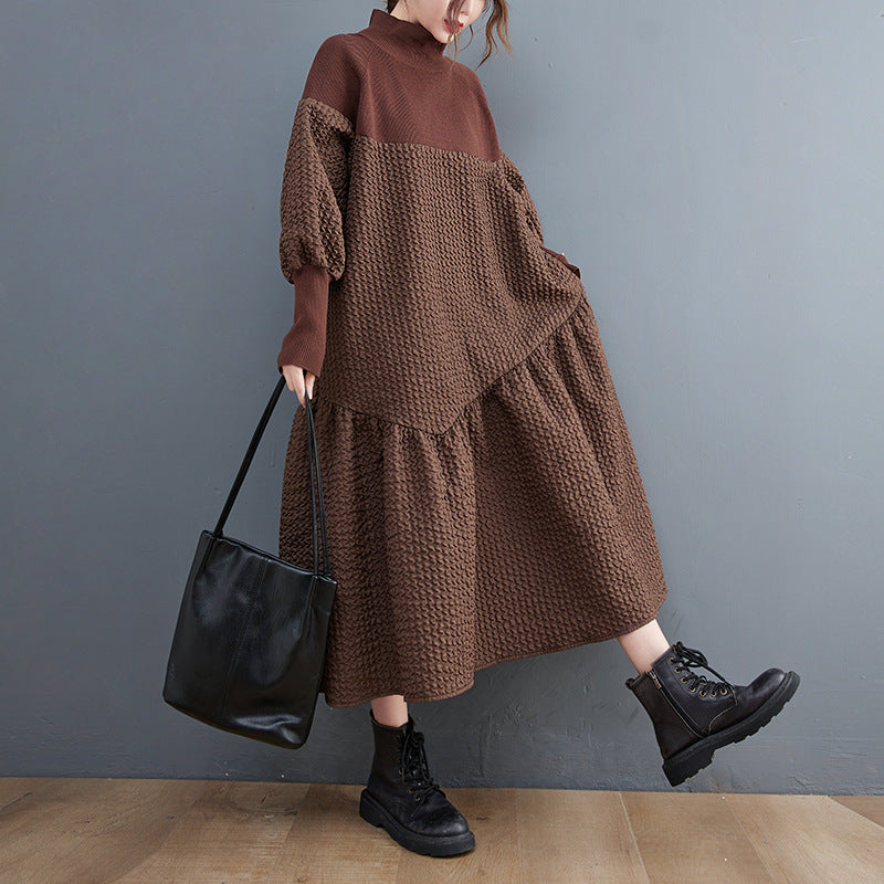 Spring And Autumn Large Size Loose Comfortable Fashion Mid-length Casual Long-sleeved Dress