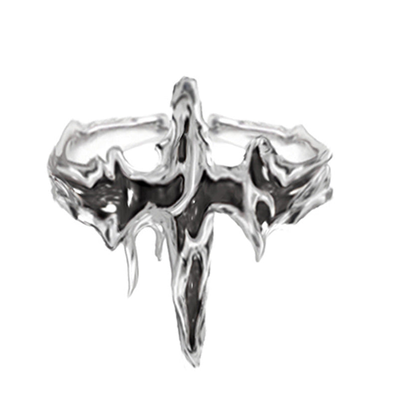 A Stand Out from the Crowd with this One-of-a-Kind Irregular Texture Ring Super Cool ring with a cross on it. Brand: Maramalive™