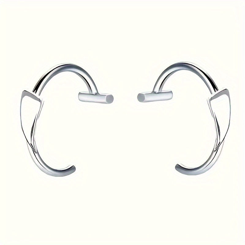 2pcs Stainless Steel Hip-Hop Style Fake Lip Rings, Clip-On - Perfect for Everyday & Parties, Ideal for Costume & Cosplay