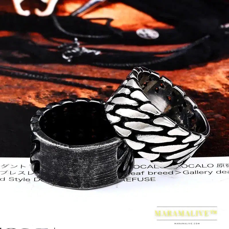 316L Stainless Steel Gothic Personality Chain Ring Man Goth Fashion Men's Accessories