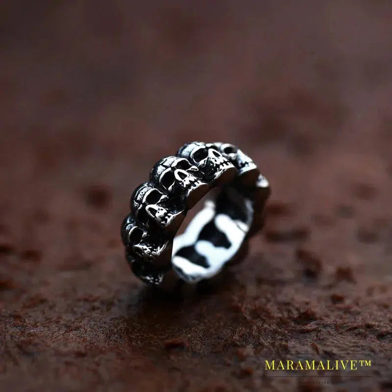 316L Stainless Steel Ring Top Quality Punk Skull Ring Vintage Skull Fashion Jewelry