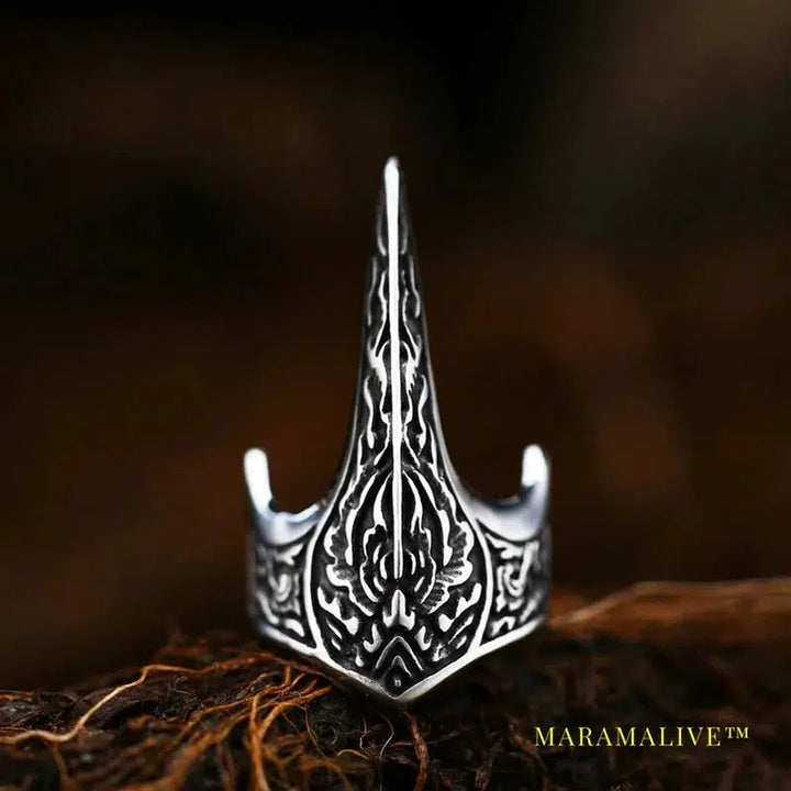 316L Stainless Steel Viking Totem Huge Thor Mjolnir Amulet Scandinavian Skull Crow Ring For Boy Man Jewelry