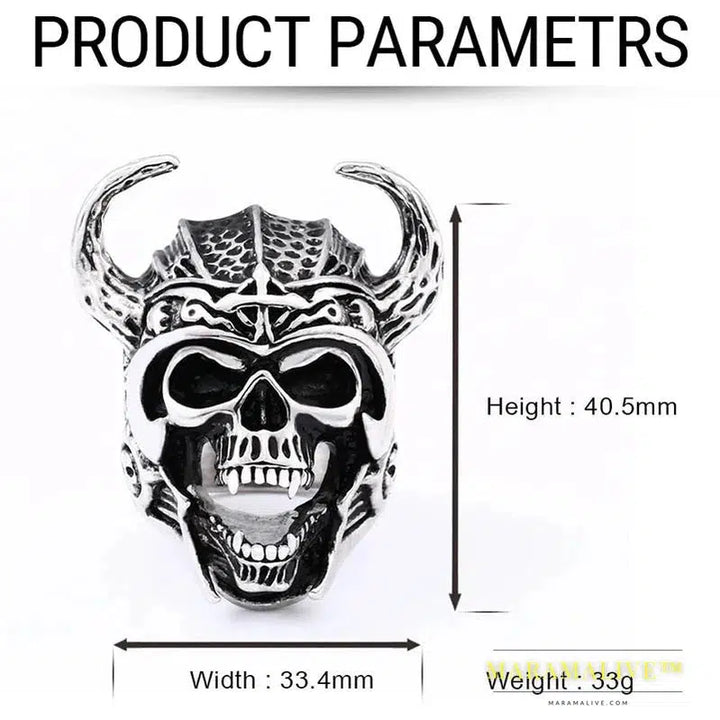 316L Stainless Steel Viking Warrior Skull Rings Amulet for men scandinavian Nordic God of War fashion biker jewelry