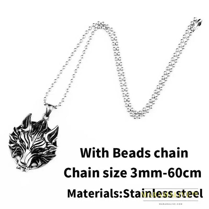 316L stainless steel Viking Wolf Amulet Men's Pendant Necklace Punk Animals Navis High Quality Jewelry