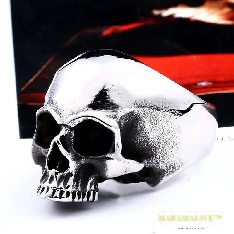 316L stainless steel Vintage skull men's ring punk party rock high quality jewelry gift