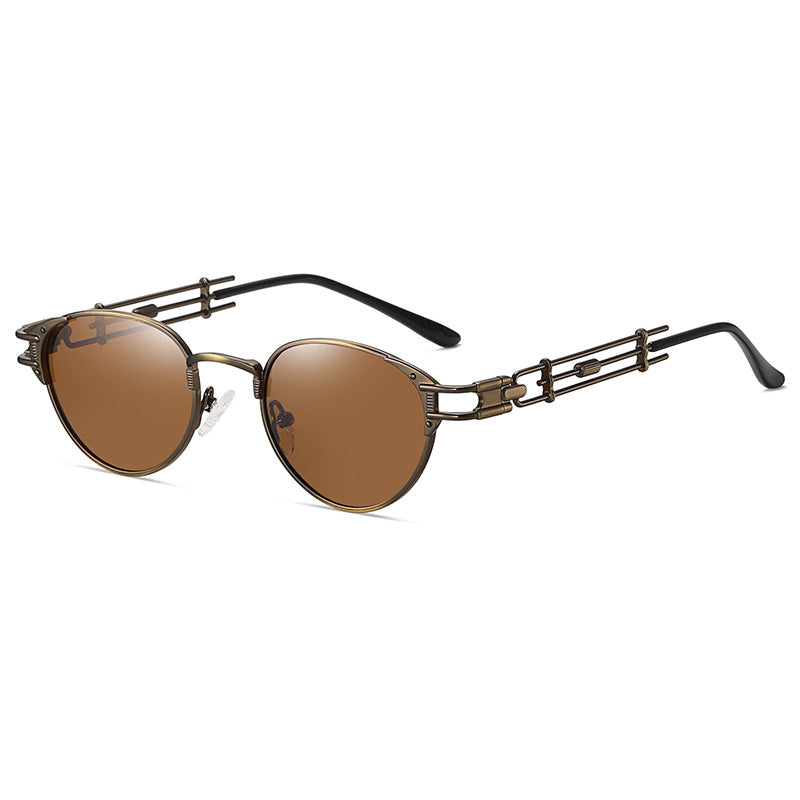 A pair of New Polarized Glasses Frame Steampunk Style Metal Street Shot sunglasses from Maramalive™.