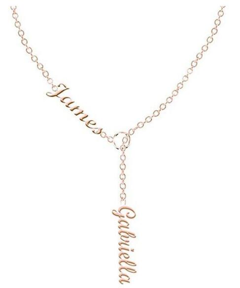 A woman is wearing a Maramalive™ Personalized Name Necklace. It is a MUST have for any Woman.