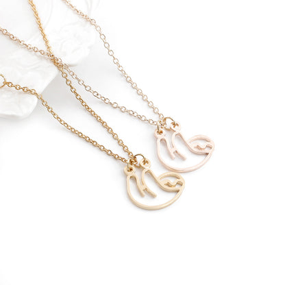 Three Cute wisp empty sloth necklace pendants with a sloth on them by Maramalive™.