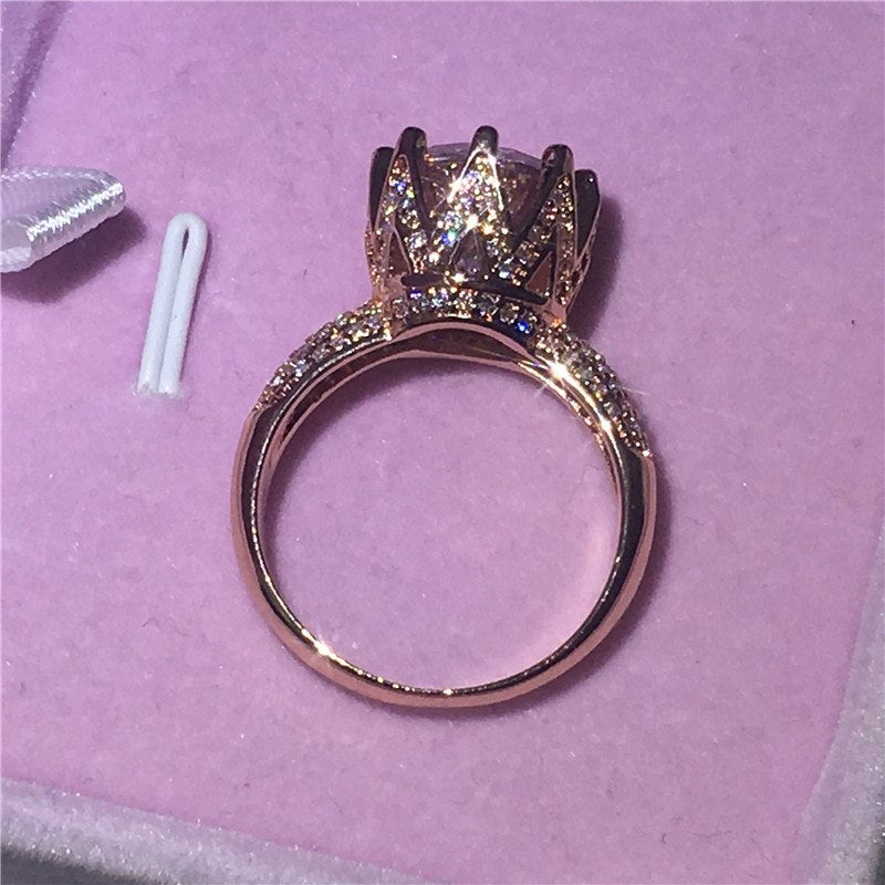 Fashion Diamond Zircon Ladies Ring Crown Ring