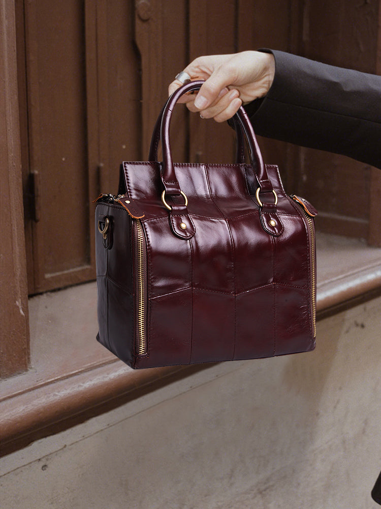 Women's Large Capacity Genuine Leather Multifunctional Portable Shoulder Bag