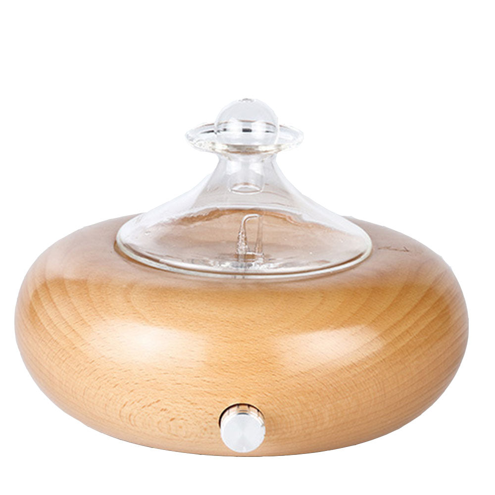 A Bamboo Aroma Diffuser with a glass lid on top. (Brand Name: Maramalive™)