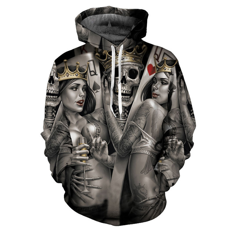 A Poker Skull Hoodie with the Maramalive™ brand on it.