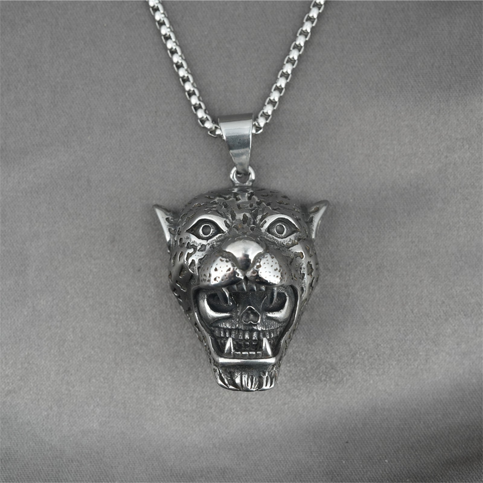 Simple Tiger Skull Lion Pendant Necklace