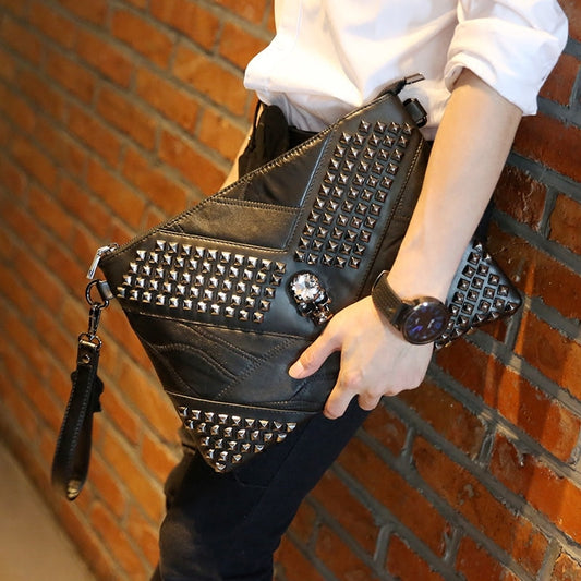 Studded ghost head soft leather hand