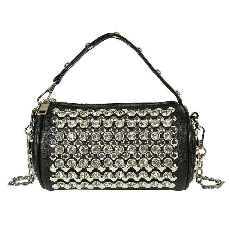 Women's Diamond-studded Small Cylinder Western Style Handbags