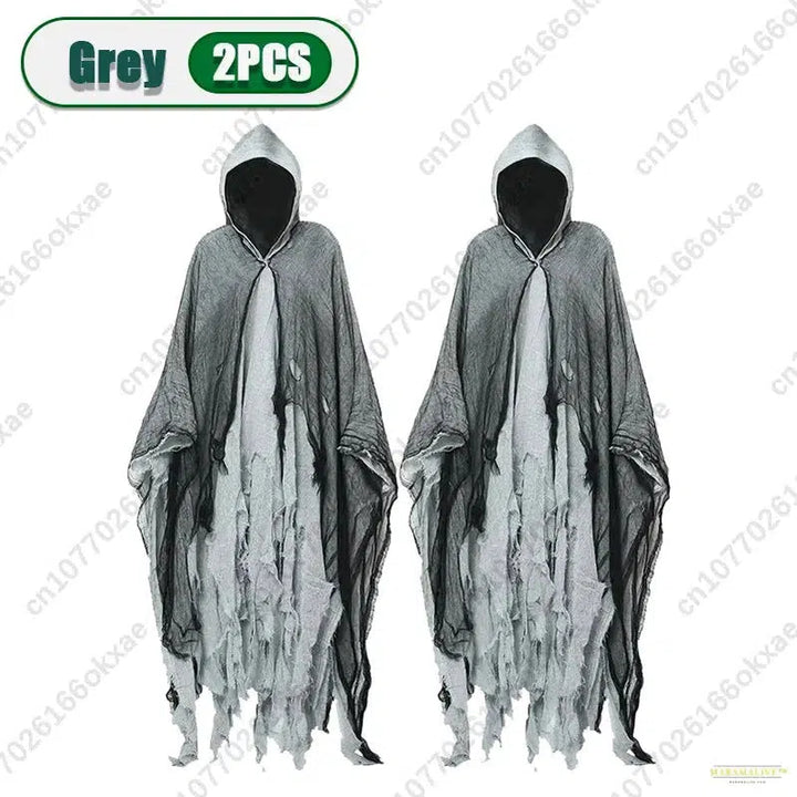 3PCS Halloween Cape Cape Cos Dead Witch Zombie Costume Skull Cape Props Horror Dress Up Cape Halloween Horror Costume Props