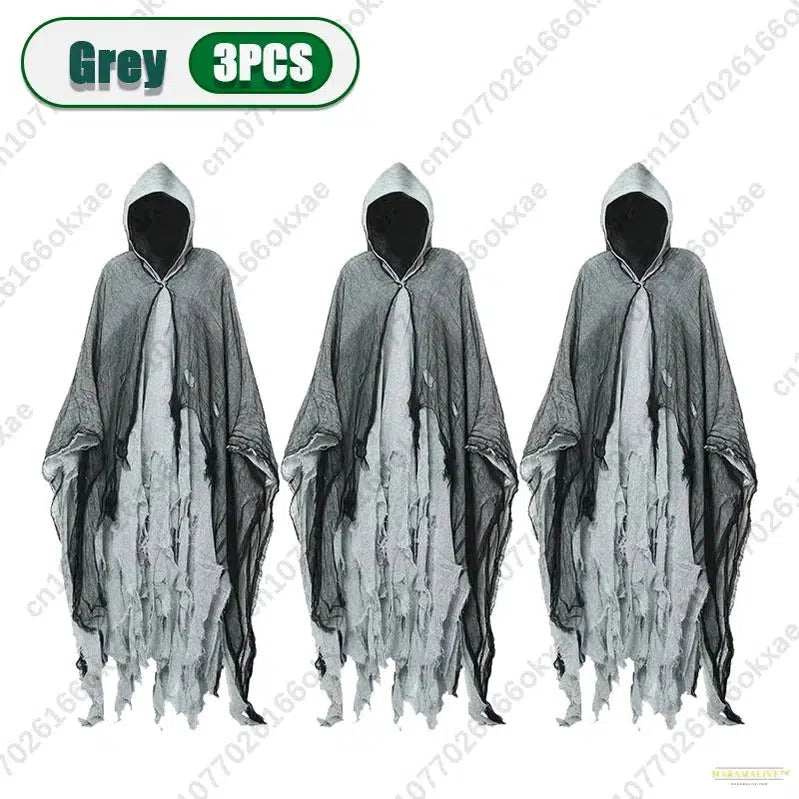 3PCS Halloween Cape Cape Cos Dead Witch Zombie Costume Skull Cape Props Horror Dress Up Cape Halloween Horror Costume Props