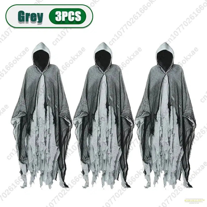 3PCS Halloween Cape Cape Cos Dead Witch Zombie Costume Skull Cape Props Horror Dress Up Cape Halloween Horror Costume Props