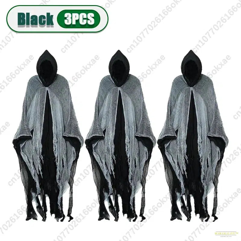 3PCS Halloween Cape Cape Cos Dead Witch Zombie Costume Skull Cape Props Horror Dress Up Cape Halloween Horror Costume Props