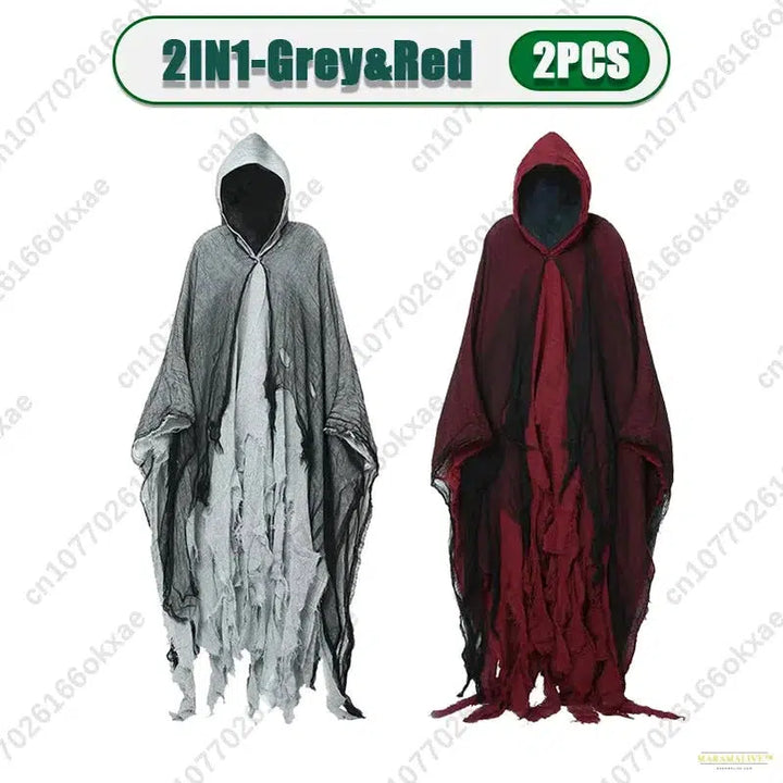 3PCS Halloween Cape Cape Cos Dead Witch Zombie Costume Skull Cape Props Horror Dress Up Cape Halloween Horror Costume Props