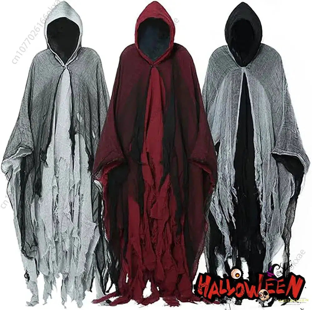 3PCS Halloween Cape Cape Cos Dead Witch Zombie Costume Skull Cape Props Horror Dress Up Cape Halloween Horror Costume Props