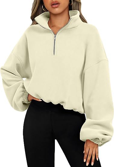 Loose Sport Pullover Hoodie Women Winter Solid Color Zipper Stand Collar Sweatshirt Thick Warm Clothing