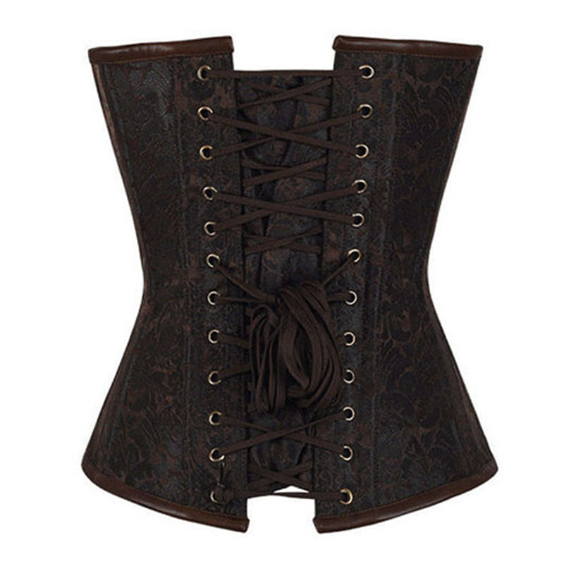 A Maramalive™ Fashion Retro Steampunk Chain Front And Back Closed Shapewear Vest with chains and chains on it.