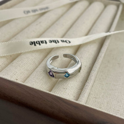 Sweet Small Colored Love Zircon Ring