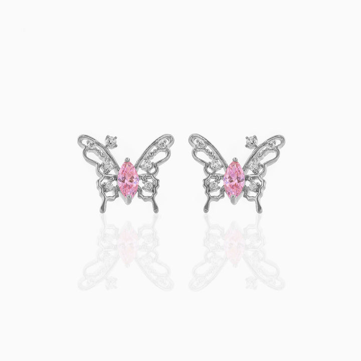 A pair of Micro Inlaid Zircon Silver Stud Earrings by Maramalive™ on a white background.